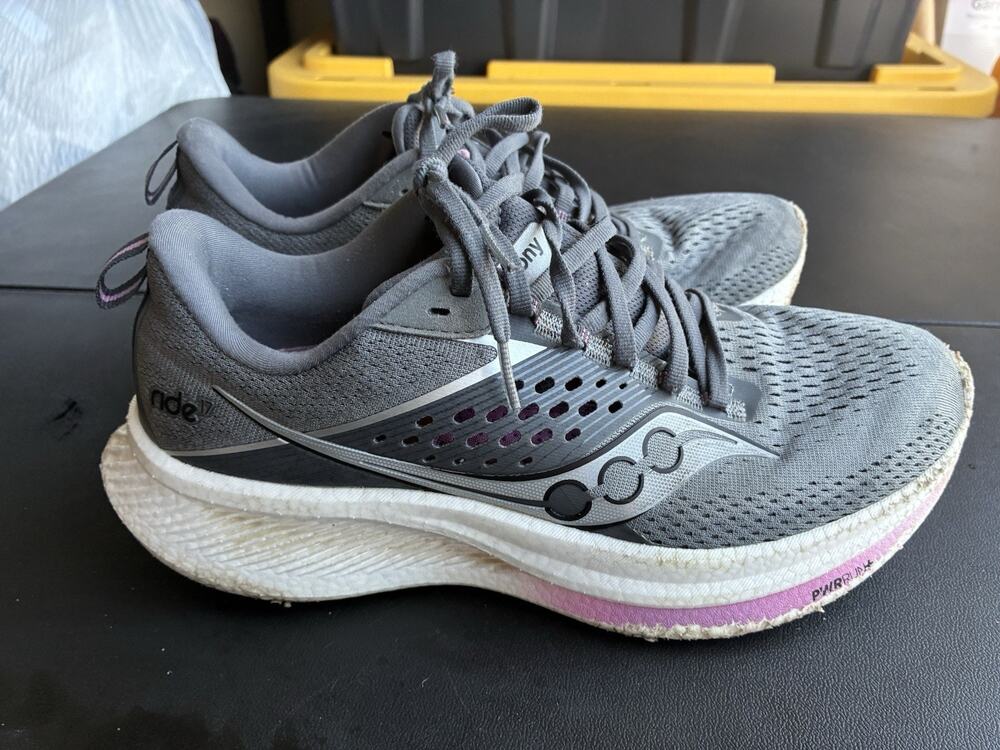 Saucony Women's Ride 17 [S10924-107] Running Shoes, Cinder/Orchid, 9.5 Medium US
